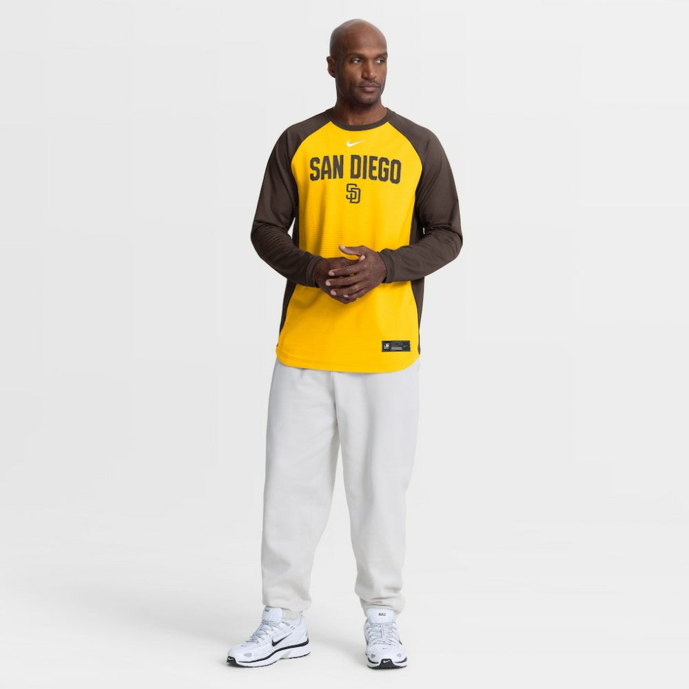 San Diego Padres Authentic Collection Raglan Dri-FIT Sweatshirt Gold | Nike
