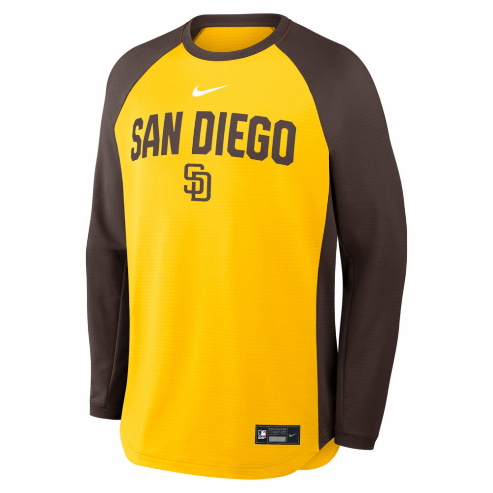 San Diego Padres Authentic Collection Raglan Dri-FIT Sweatshirt Gold | Nike