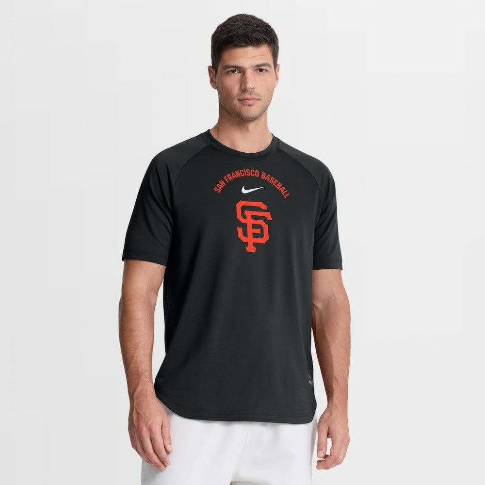 San Francisco Giants Authentic Collection Batting Practice Pre-Game Raglan Dri-FIT Top Black | Nike