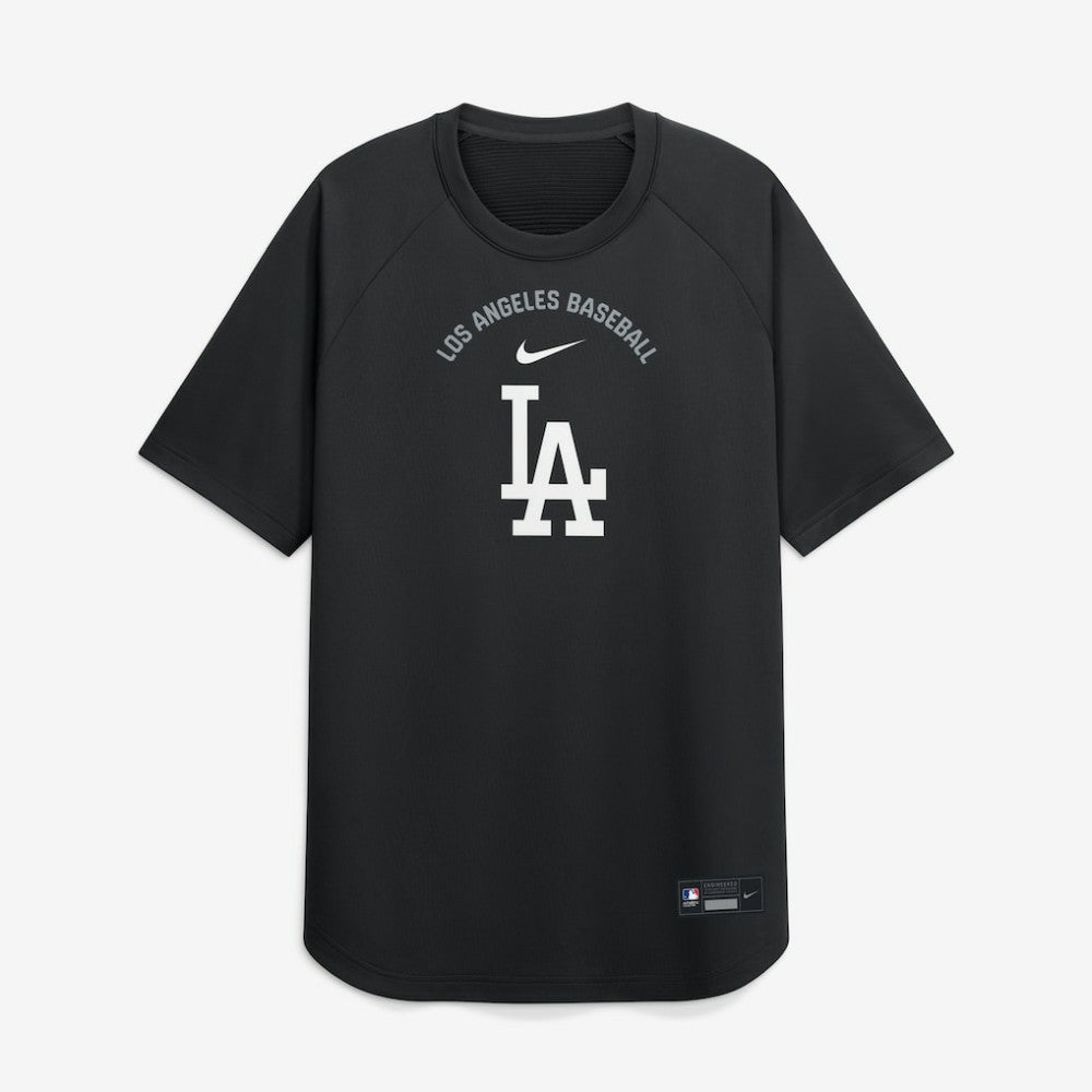 Los Angeles Dodgers Authentic Collection Batting Practice Pre-Game Raglan Dri-FIT Top Black | Nike