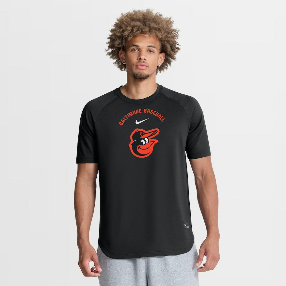 Baltimore Orioles Authentic Collection Batting Practice Pre-Game Raglan Dri-FIT Top Black | Nike