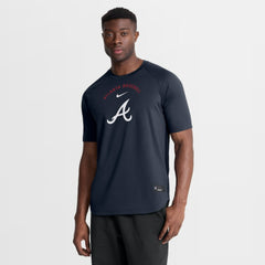 Atlanta Braves Authentic Collection Batting Practice Pre-Game Raglan Dri-FIT Top Blue | Nike