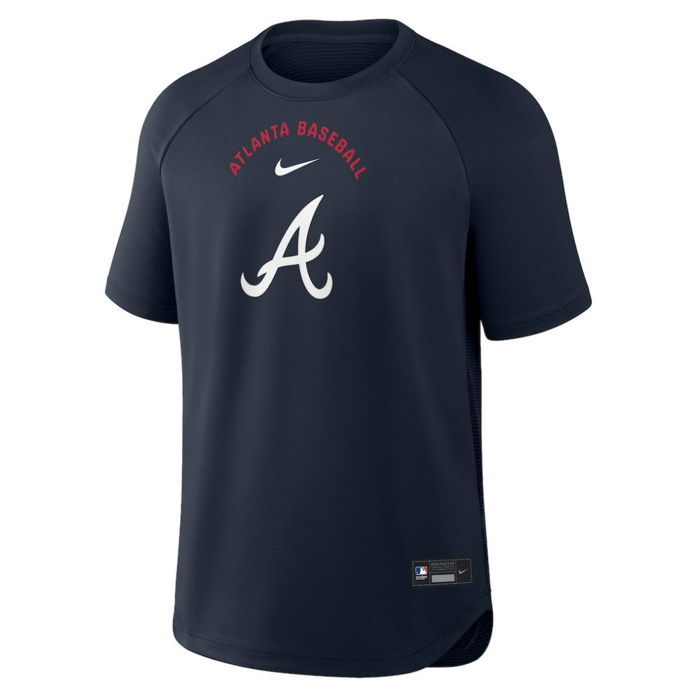 Atlanta Braves Authentic Collection Batting Practice Pre-Game Raglan Dri-FIT Top Blue | Nike