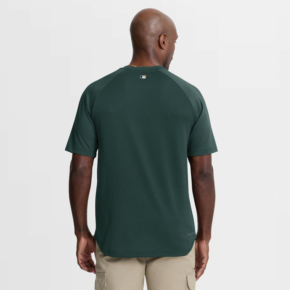 Athletics Authentic Collection Batting Practice Pre-Game Raglan Dri-FIT Top Green | Nike