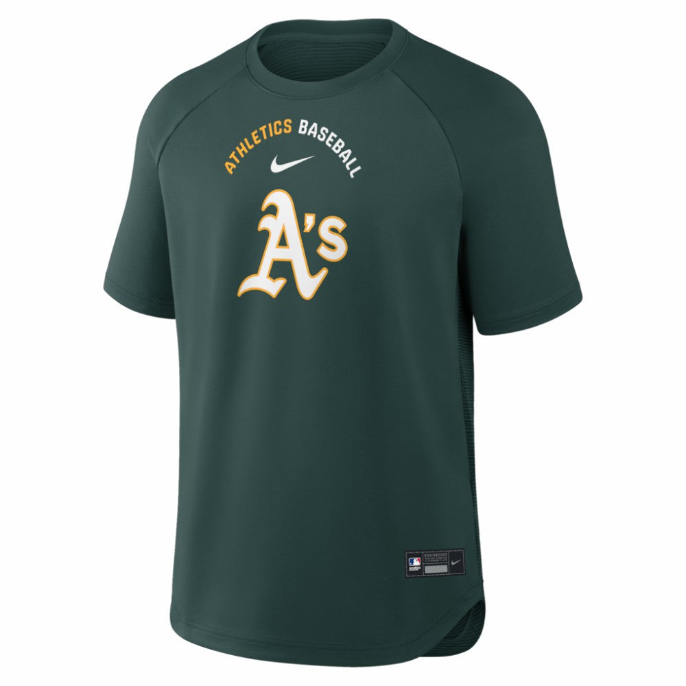 Athletics Authentic Collection Batting Practice Pre-Game Raglan Dri-FIT Top Green | Nike