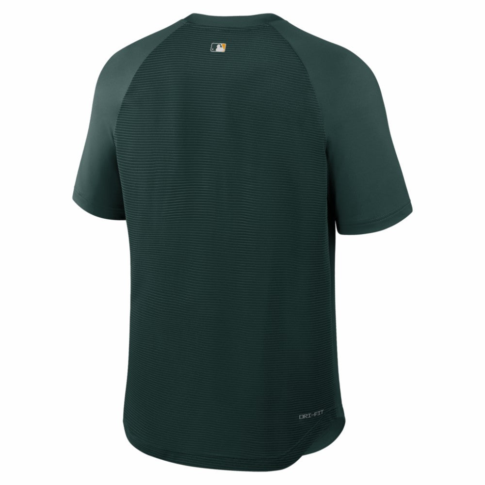 Athletics Authentic Collection Batting Practice Pre-Game Raglan Dri-FIT Top Green | Nike