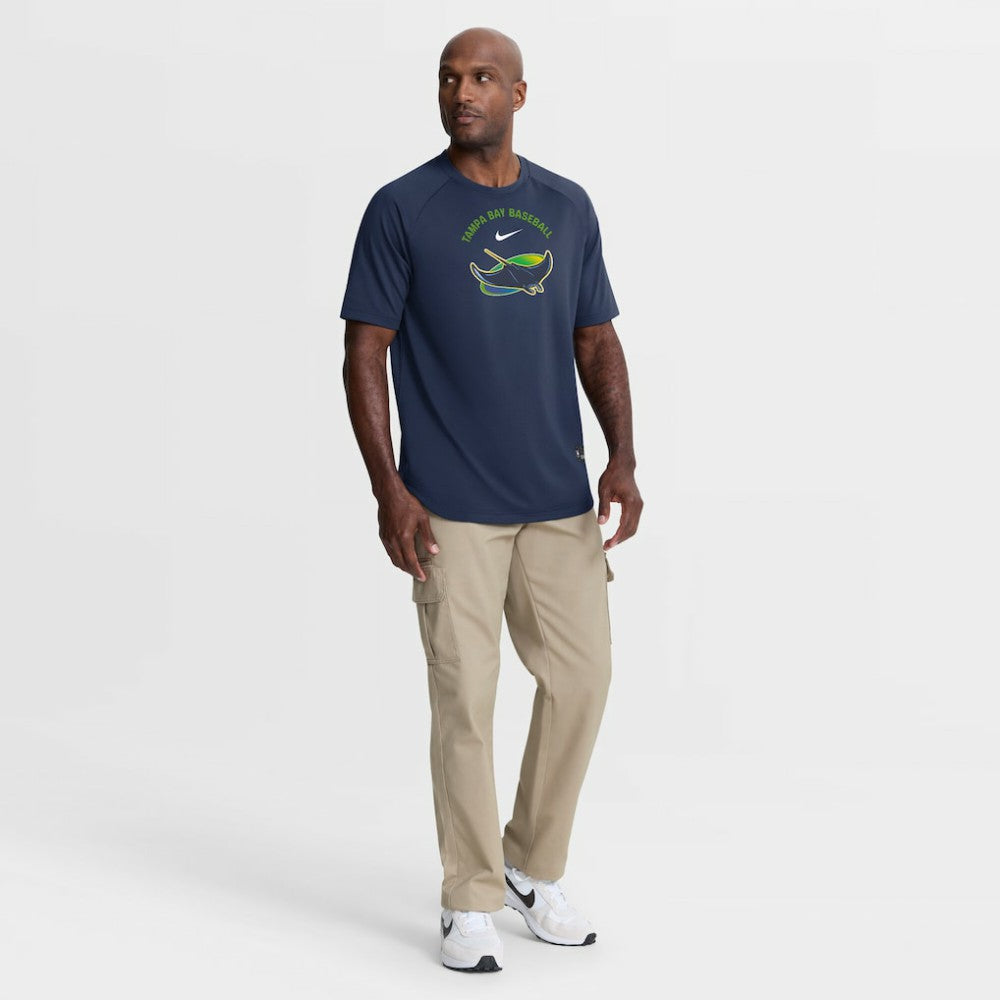 Tampa Bay Rays Authentic Collection Batting Practice Pre-Game Raglan Dri-FIT Top Navy | Nike