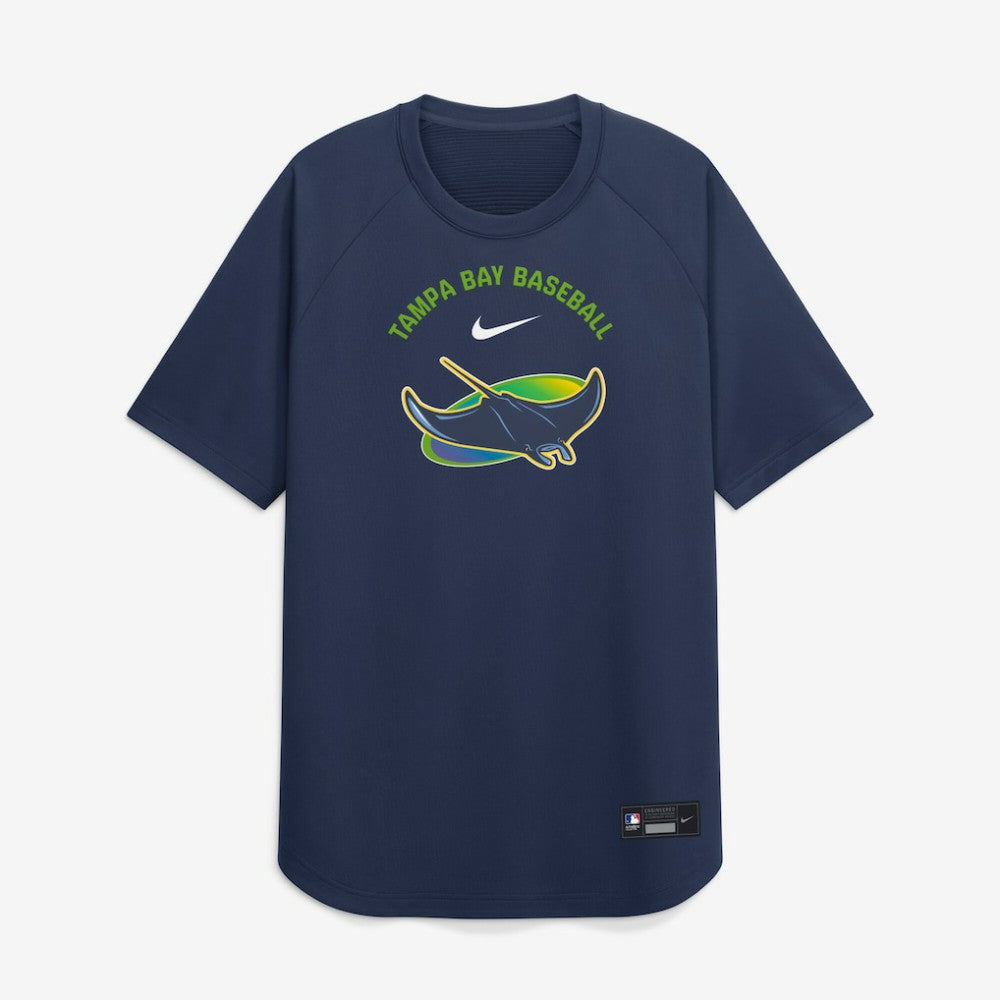 Tampa Bay Rays Authentic Collection Batting Practice Pre-Game Raglan Dri-FIT Top Navy | Nike