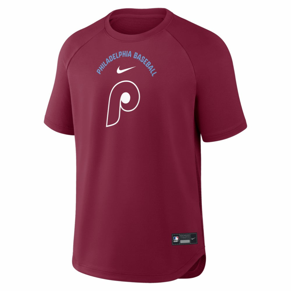 Philadelphia Phillies Authentic Collection Batting Practice Pre-Game Raglan Dri-FIT Top Burgundy | Nike