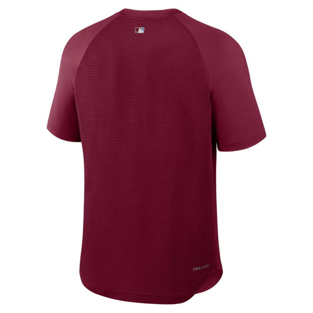 Philadelphia Phillies Authentic Collection Batting Practice Pre-Game Raglan Dri-FIT Top Burgundy | Nike