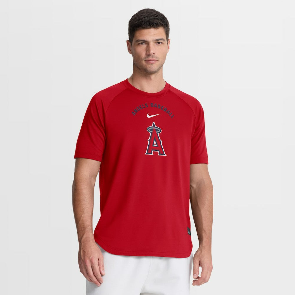 Los Angeles Angels Authentic Collection Batting Practice Pre-Game Raglan Dri-FIT Top Red | Nike
