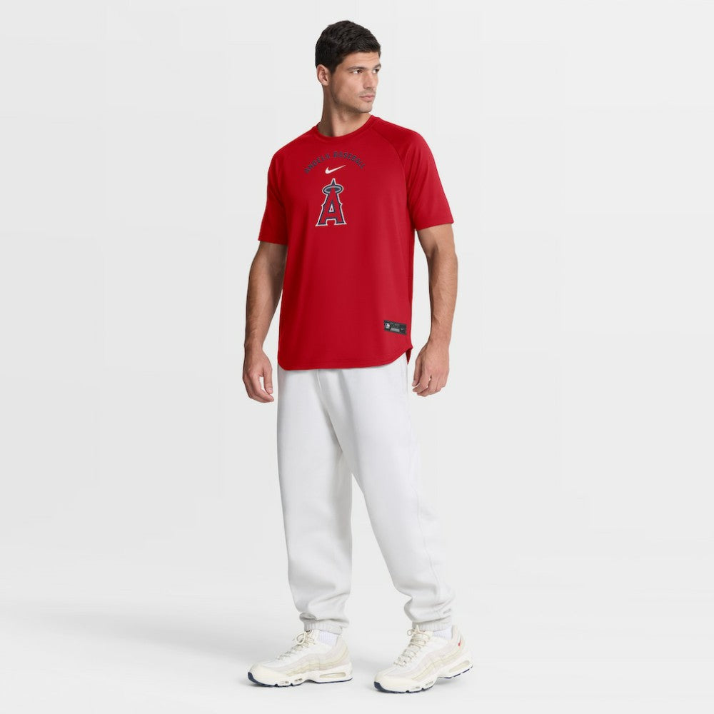 Los Angeles Angels Authentic Collection Batting Practice Pre-Game Raglan Dri-FIT Top Red | Nike