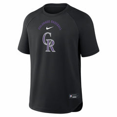 Colorado Rockies Authentic Collection Batting Practice Pre-Game Raglan Dri-FIT Top Black | Nike