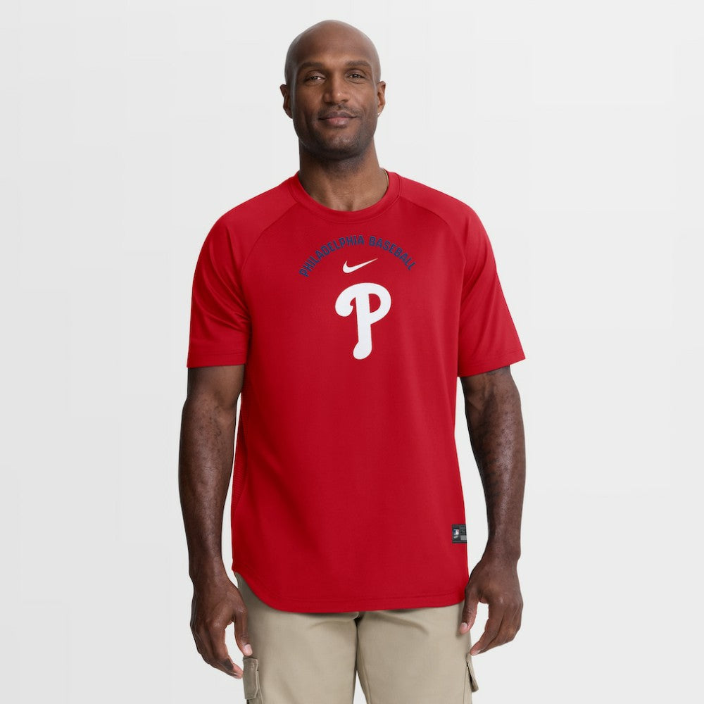 Philadelphia Phillies Authentic Collection Batting Practice Pre-Game Raglan Dri-FIT Top Red | Nike