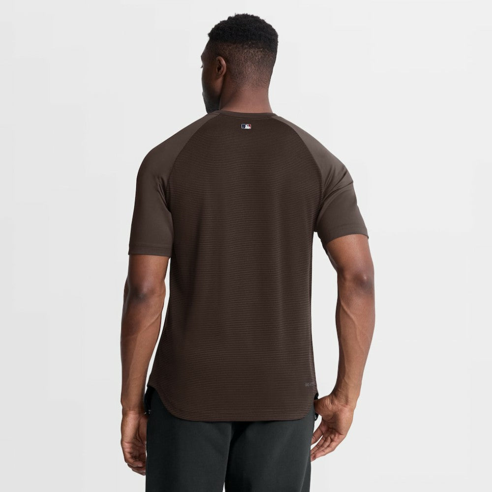San Diego Padres Authentic Collection Batting Practice Pre-Game Raglan Dri-FIT Top Brown | Nike
