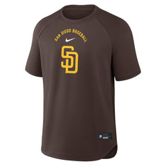 San Diego Padres Authentic Collection Batting Practice Pre-Game Raglan Dri-FIT Top Brown | Nike