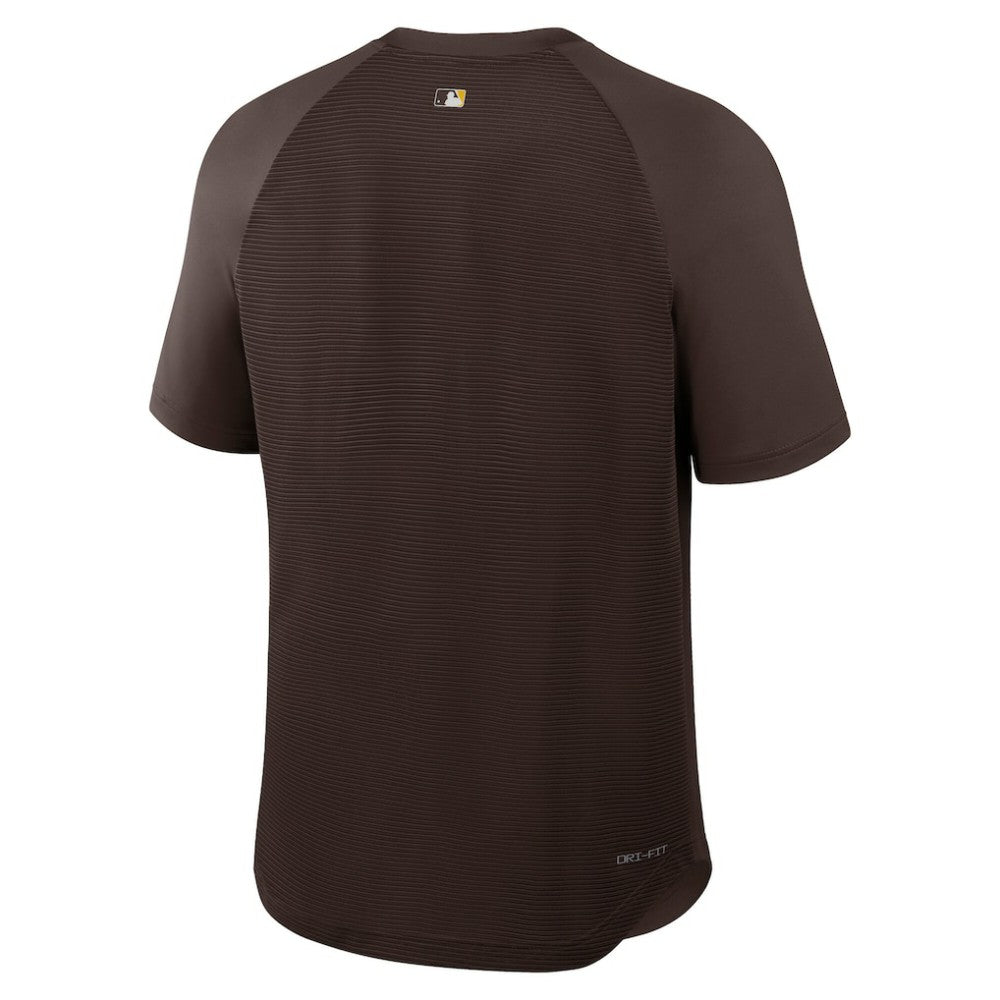 San Diego Padres Authentic Collection Batting Practice Pre-Game Raglan Dri-FIT Top Brown | Nike