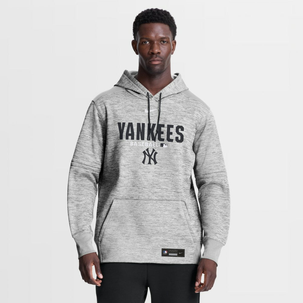 New York Yankees Authentic Collection Therma-FIT Hoodie Heather Charcoal | Nike