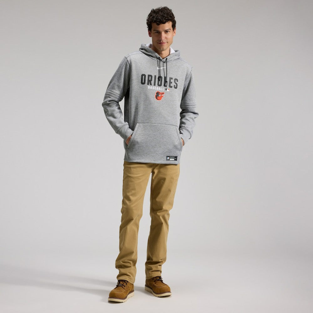 Baltimore Orioles Authentic Collection Therma-FIT Hoodie Heather Charcoal | Nike