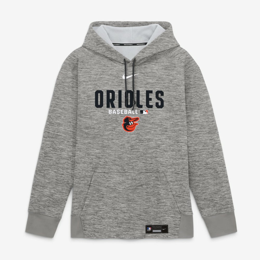 Baltimore Orioles Authentic Collection Therma-FIT Hoodie Heather Charcoal | Nike
