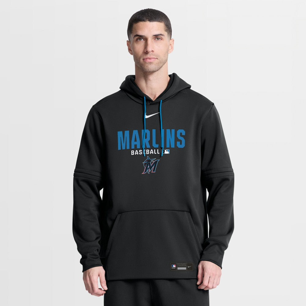Miami Marlins Authentic Collection Therma-FIT Hoodie Black | Nike