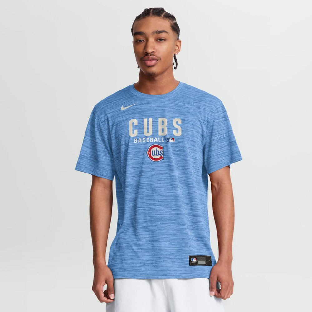 Chicago Cubs Authentic Collection Velocity Dri-FIT T-Shirt Light Blue | Nike