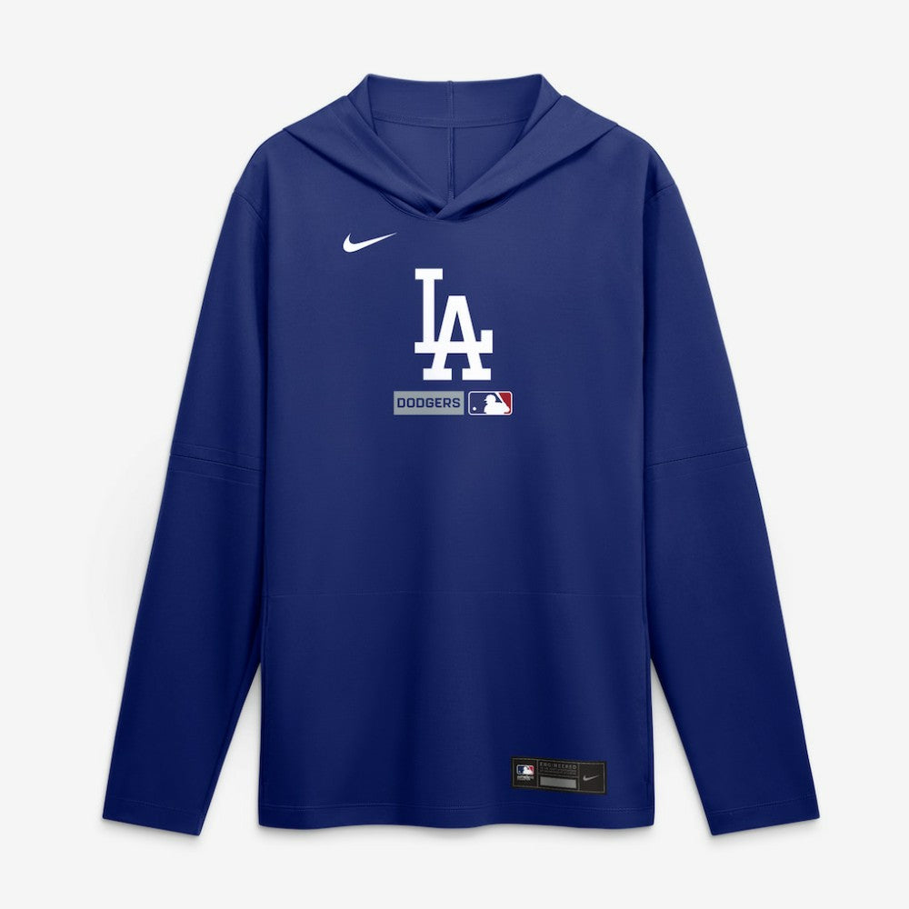 Los Angeles Dodgers Authentic Collection Dri-FIT Long Sleeve Hooded T-Shirt Royal | Nike