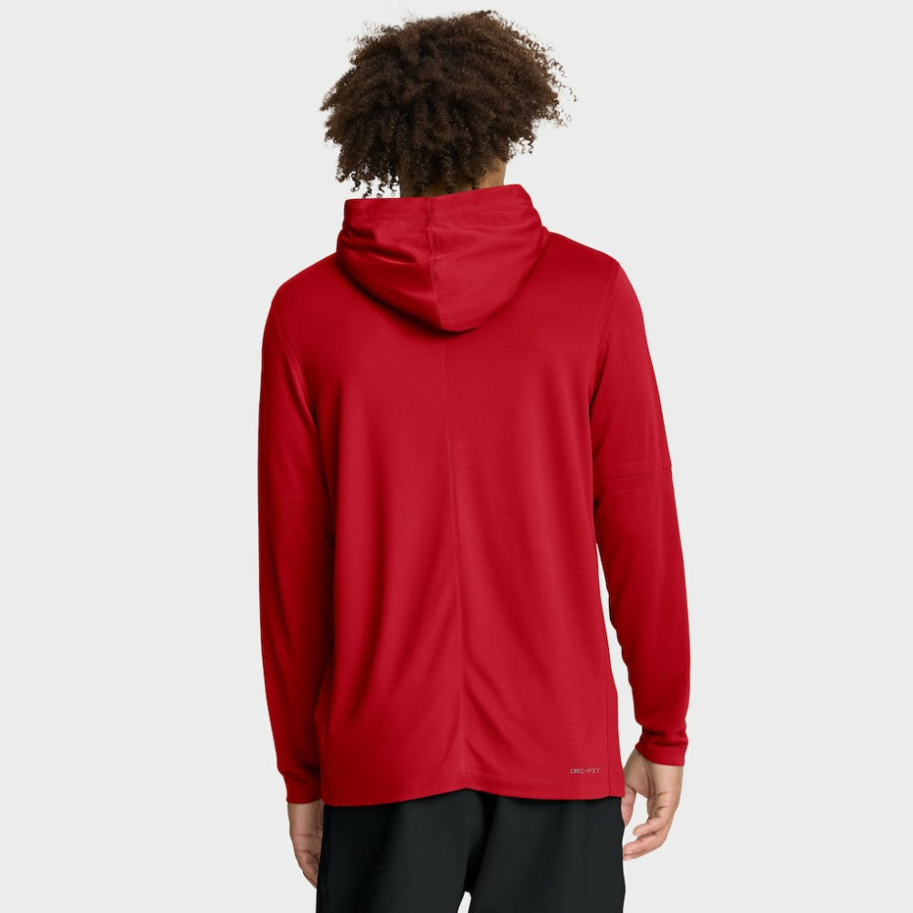 Los Angeles Angels Authentic Collection Dri-FIT Long Sleeve Hooded T-Shirt Red | Nike