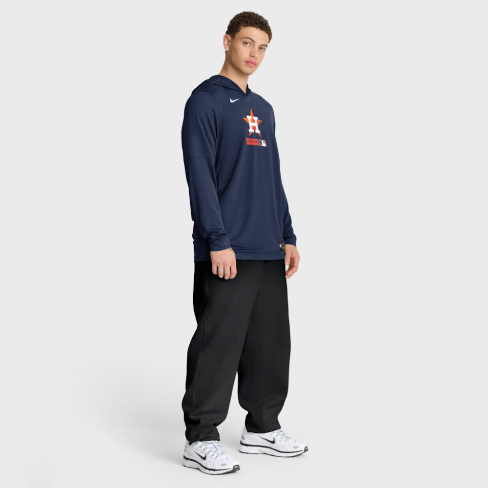 Houston Astros Authentic Collection Dri-FIT Long Sleeve Hooded T-Shirt Navy | Nike
