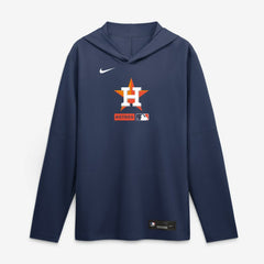 Houston Astros Authentic Collection Dri-FIT Long Sleeve Hooded T-Shirt Navy | Nike