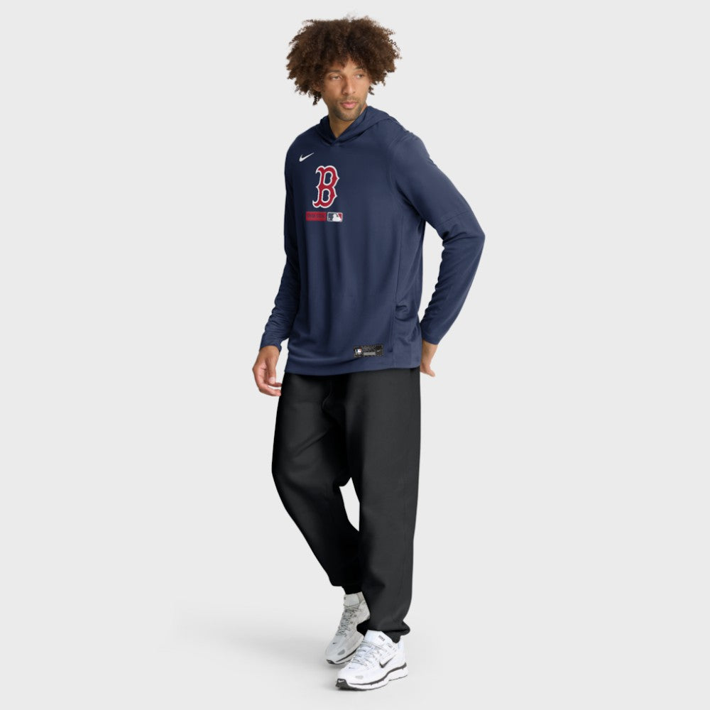 Boston Red Sox Authentic Collection Dri-FIT Long Sleeve Hooded T-Shirt Navy | Nike