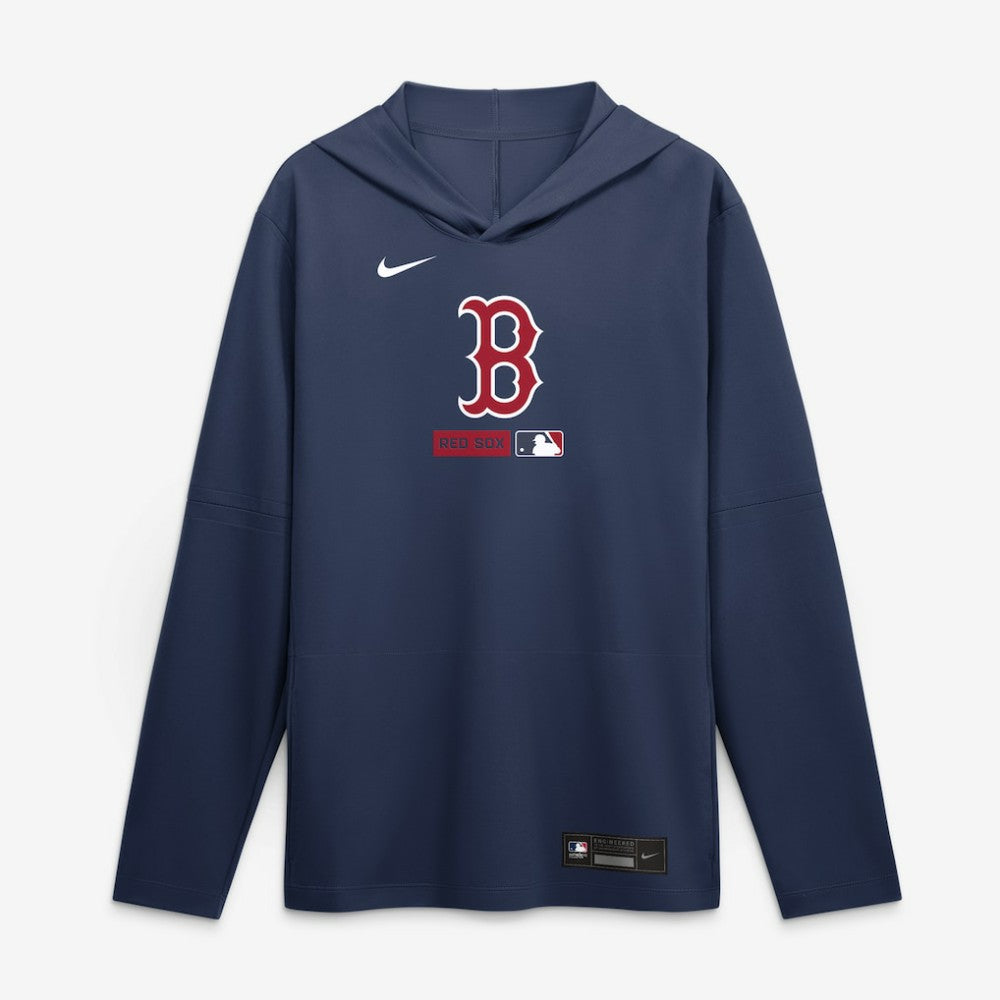 Boston Red Sox Authentic Collection Dri-FIT Long Sleeve Hooded T-Shirt Navy | Nike