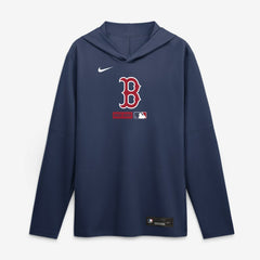 Boston Red Sox Authentic Collection Dri-FIT Long Sleeve Hooded T-Shirt Navy | Nike