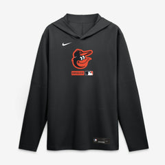 Baltimore Orioles Authentic Collection Dri-FIT Long Sleeve Hooded T-Shirt Black | Nike