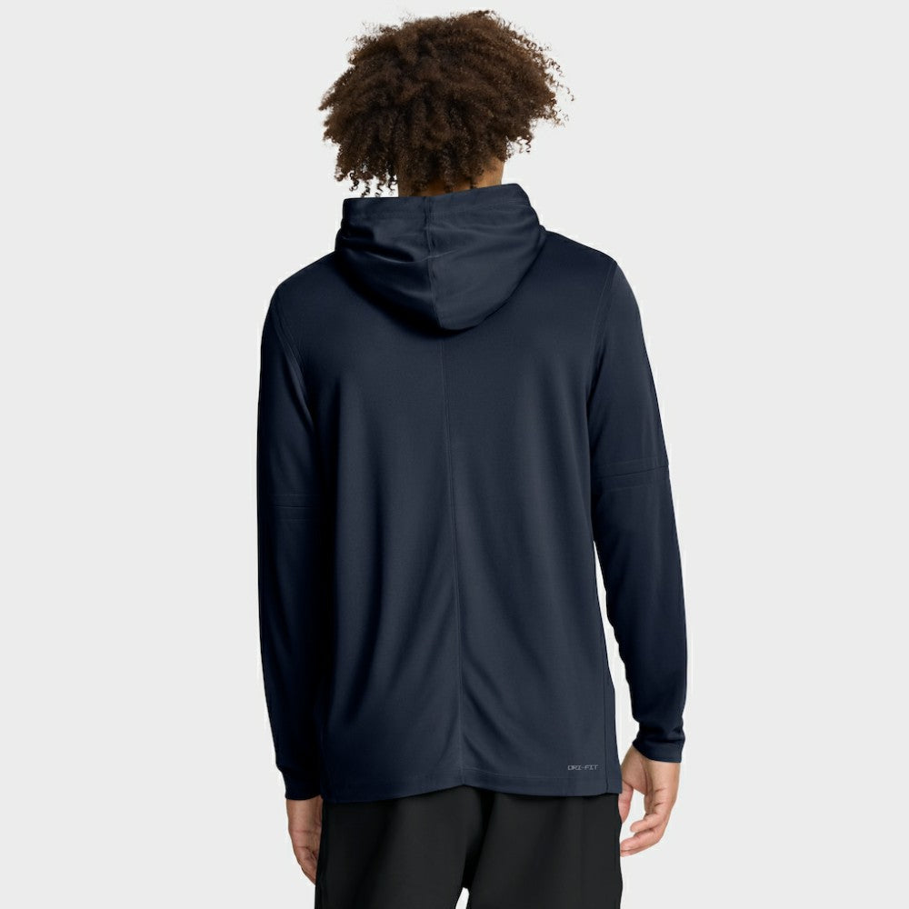 Atlanta Braves Authentic Collection Dri-FIT Long Sleeve Hooded T-Shirt Navy | Nike