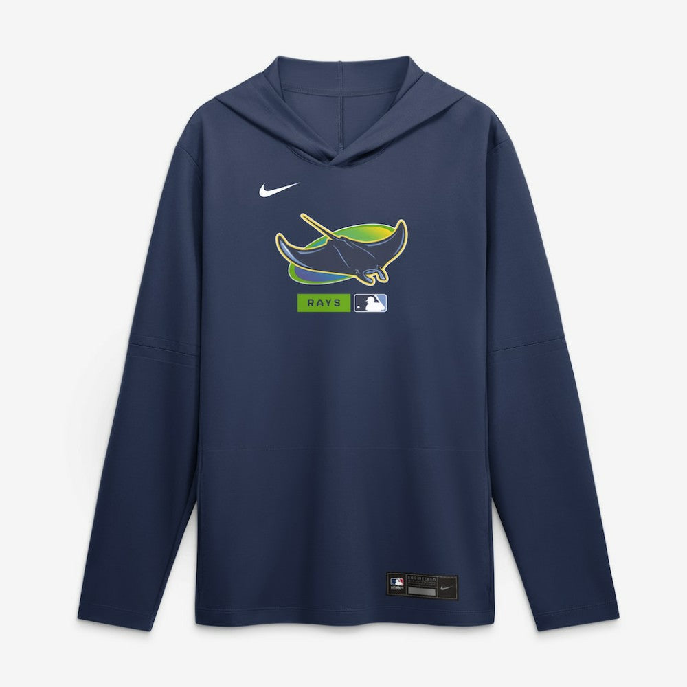 Tampa Bay Rays Authentic Collection Dri-FIT Long Sleeve Hooded T-Shirt Navy | Nike