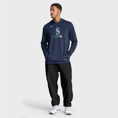 Seattle Mariners Authentic Collection Dri-FIT Long Sleeve Hooded T-Shirt Navy | Nike