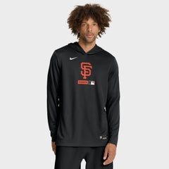 San Francisco Giants Authentic Collection Dri-FIT Long Sleeve Hooded T-Shirt Black | Nike