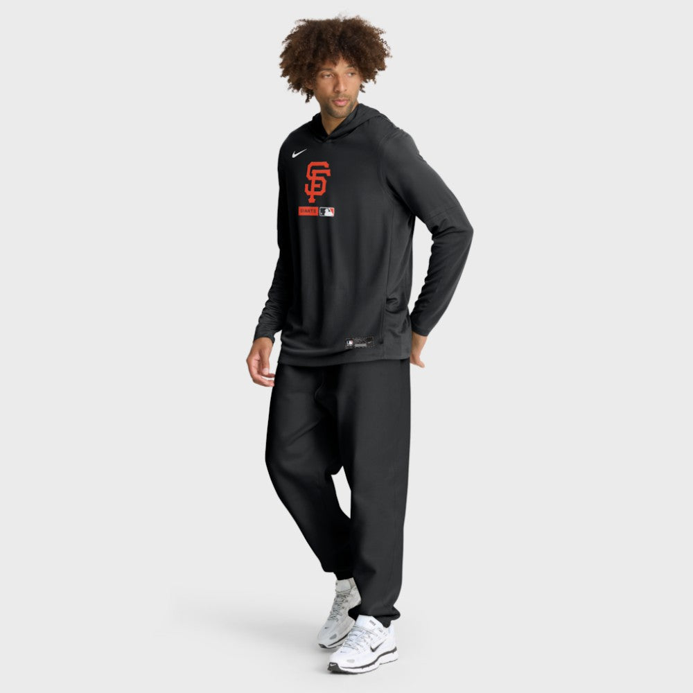 San Francisco Giants Authentic Collection Dri-FIT Long Sleeve Hooded T-Shirt Black | Nike