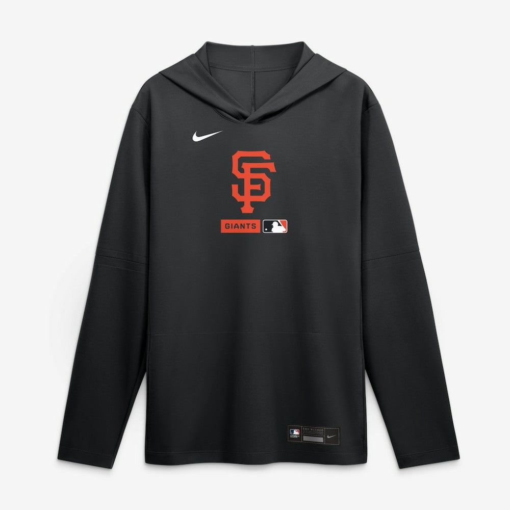 San Francisco Giants Authentic Collection Dri-FIT Long Sleeve Hooded T-Shirt Black | Nike