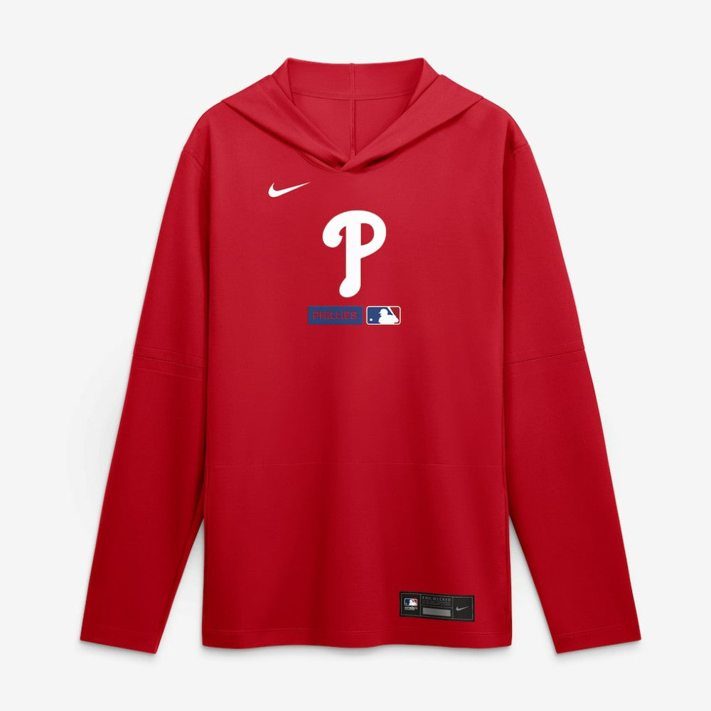 Philadelphia Phillies Authentic Collection Dri-FIT Long Sleeve Hooded T-Shirt Red | Nike