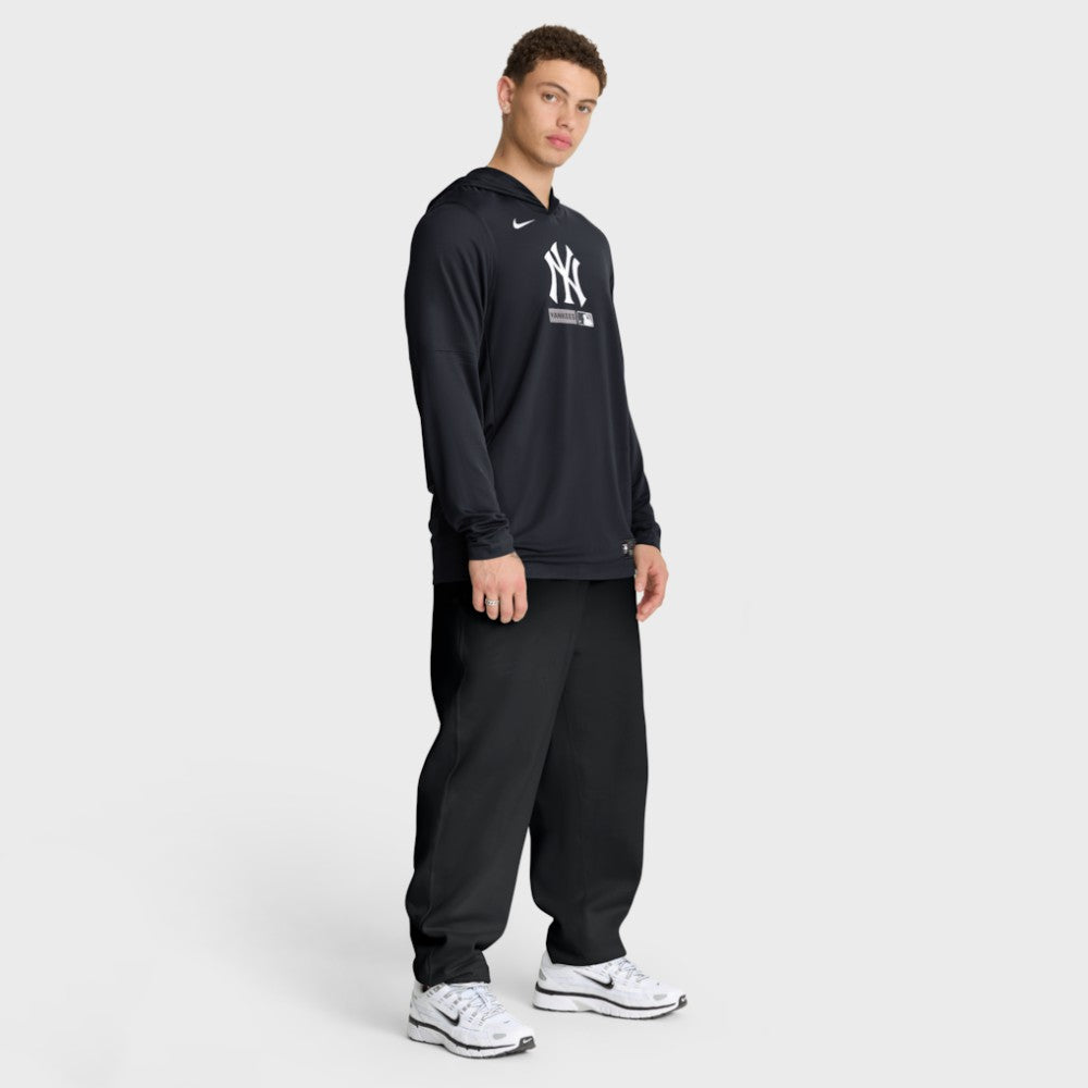 New York Yankees Authentic Collection Dri-FIT Long Sleeve Hooded T-Shirt Navy | Nike