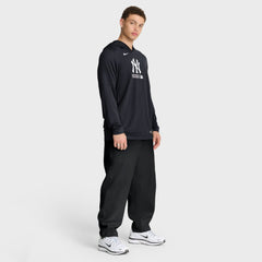 New York Yankees Authentic Collection Dri-FIT Long Sleeve Hooded T-Shirt Navy | Nike