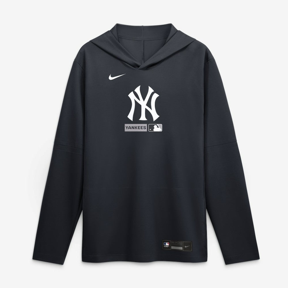 New York Yankees Authentic Collection Dri-FIT Long Sleeve Hooded T-Shirt Navy | Nike