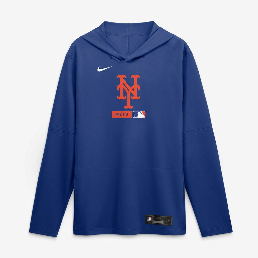New York Mets Authentic Collection Dri-FIT Long Sleeve Hooded T-Shirt Royal | Nike