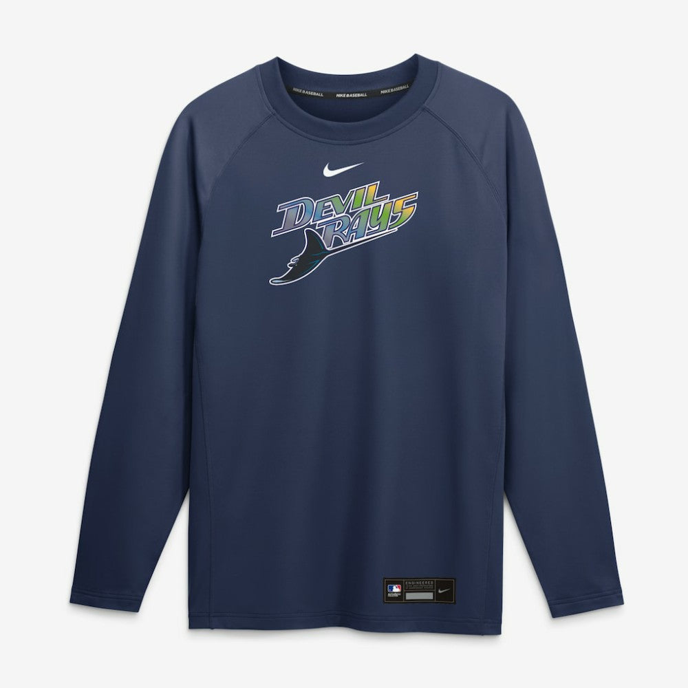 Tampa Bay Rays Authentic Collection Game Time Raglan Long Sleeve T-Shirt Navy | Nike