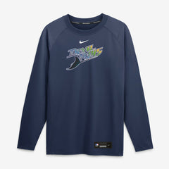Tampa Bay Rays Authentic Collection Game Time Raglan Long Sleeve T-Shirt Navy | Nike