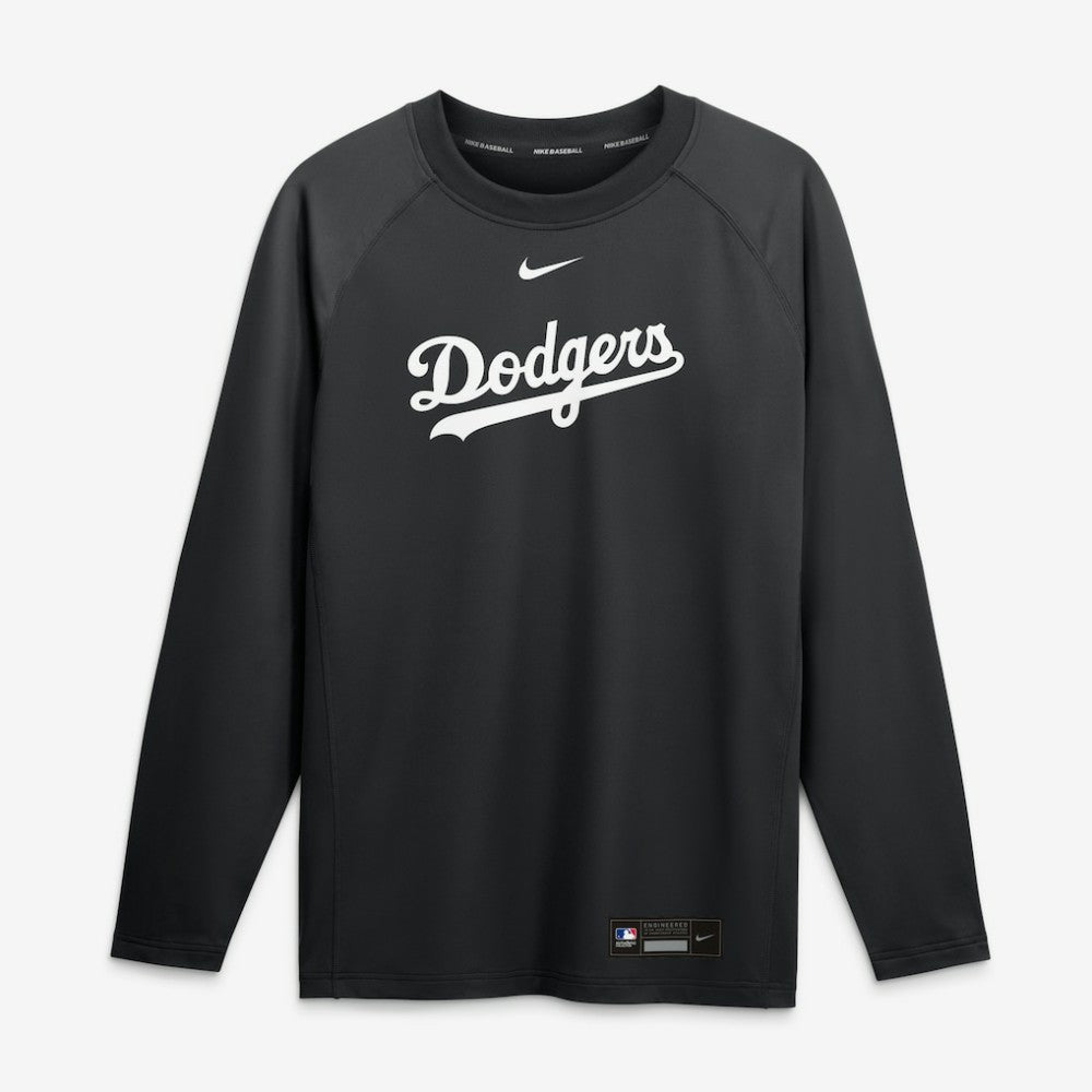 Los Angeles Dodgers Authentic Collection Game Time Raglan Long Sleeve T-Shirt Black | Nike