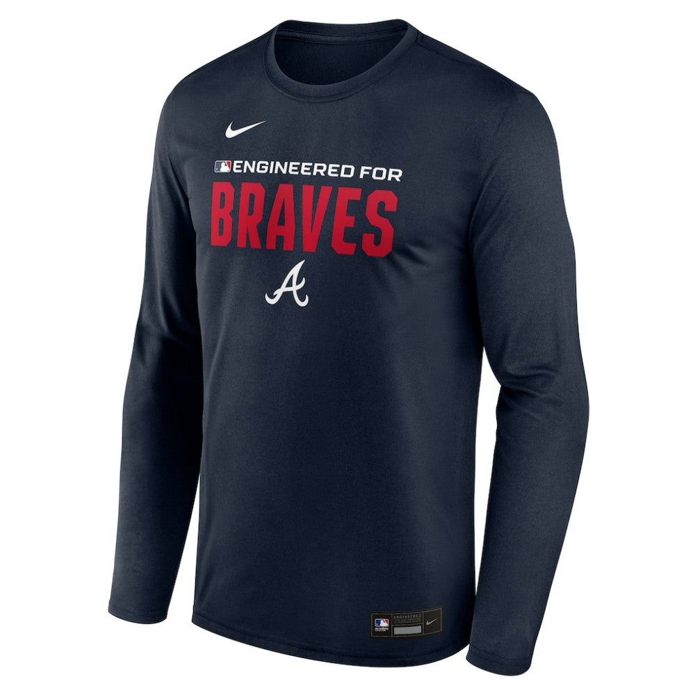 Atlanta Braves Authentic Collection Legend Dri-FIT Long Sleeve T-Shirt Navy | Nike