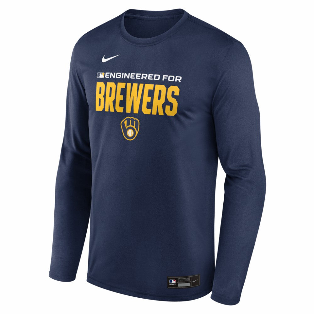 Milwaukee Brewers Authentic Collection Legend Dri-FIT Long Sleeve T-Shirt Navy | Nike